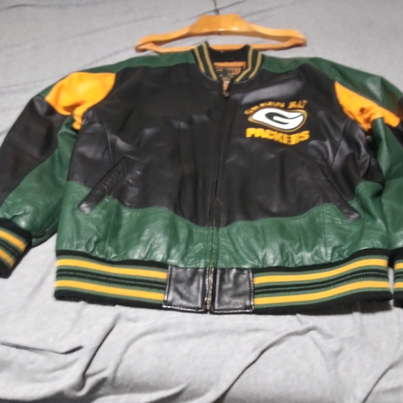 Green bay packer leather coat G111 and carl banks - Picture 4 of 6